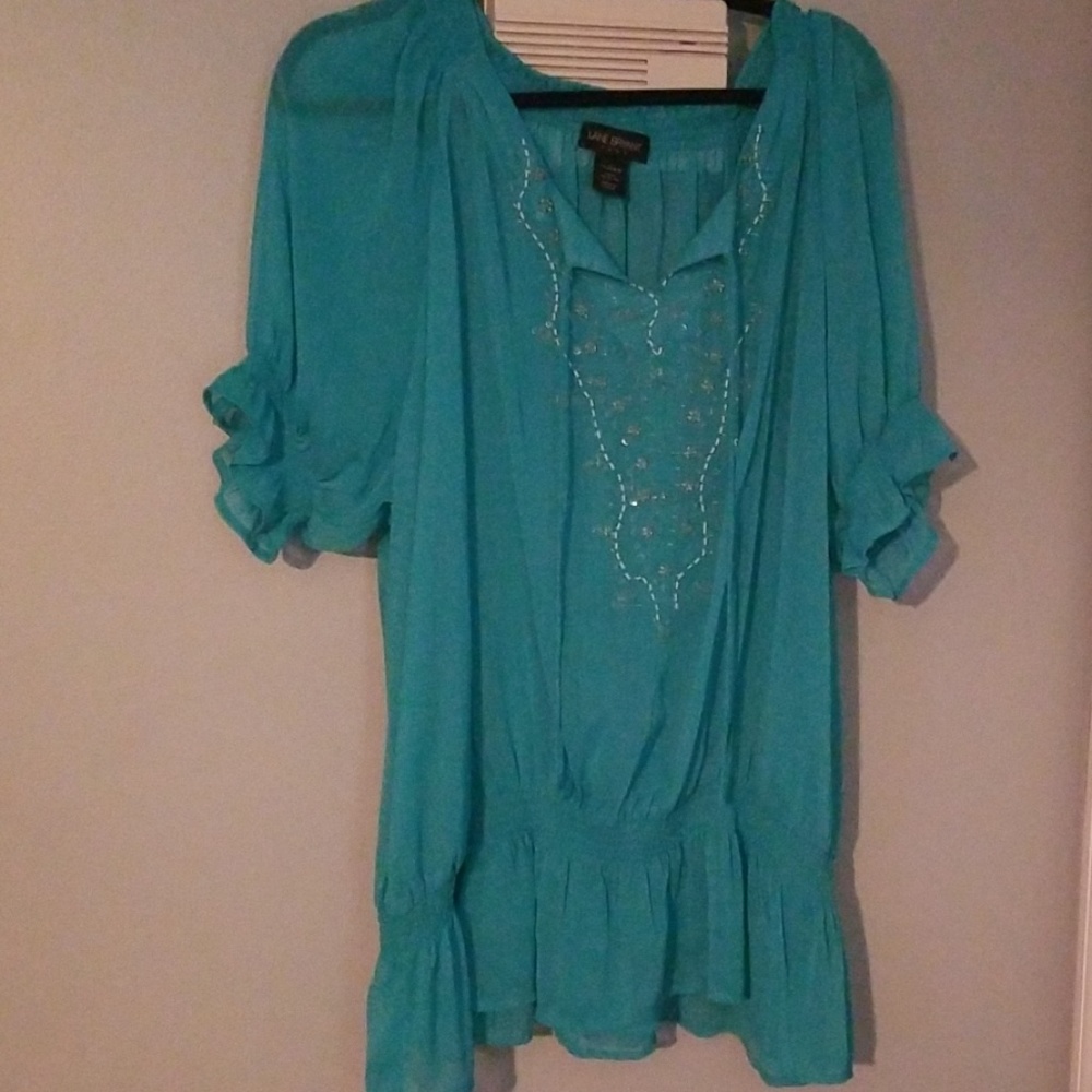 Lane Bryant Beaded flowy blouse